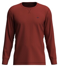 Fynch-Hatton O-Neck Longsleeve Waffle Structure T-Shirt Rust