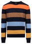 Fynch-Hatton O-Neck Merino Cashmere Blockstripe Pullover Navy