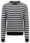 Fynch-Hatton O-Neck Merino Cashmere Fine Stripe Pullover Navy