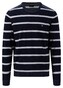 Fynch-Hatton O-Neck Plated Stripe Pullover Navy