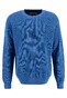 Fynch-Hatton O-Neck Raglan Uni Texture Knit Pullover Bright Ocean