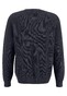 Fynch-Hatton O-Neck Raglan Uni Texture Knit Pullover Navy