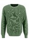 Fynch-Hatton O-Neck Raglan Uni Texture Knit Pullover Spring Green