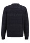 Fynch-Hatton O-Neck Rib Cotton Wool Blend Pullover Navy