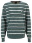 Fynch-Hatton O-Neck Stripes Merino Cashmere Pullover Sage Green