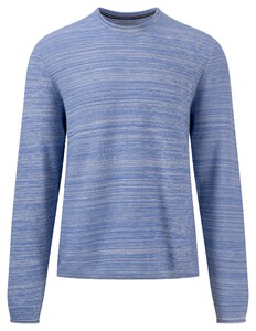 Fynch-Hatton O-Neck Stripes Pullover Crystal Blue