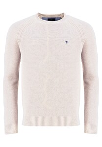 Fynch-Hatton O-Neck Structure Knit Trui Off White