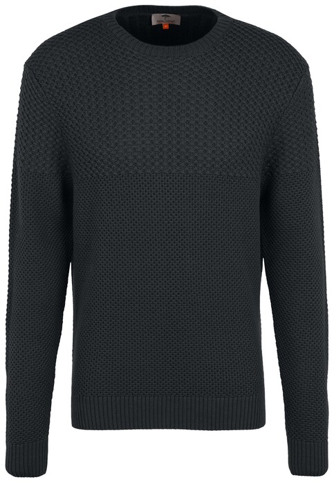 Fynch-Hatton O-Neck Structure Mix Pullover Charcoal