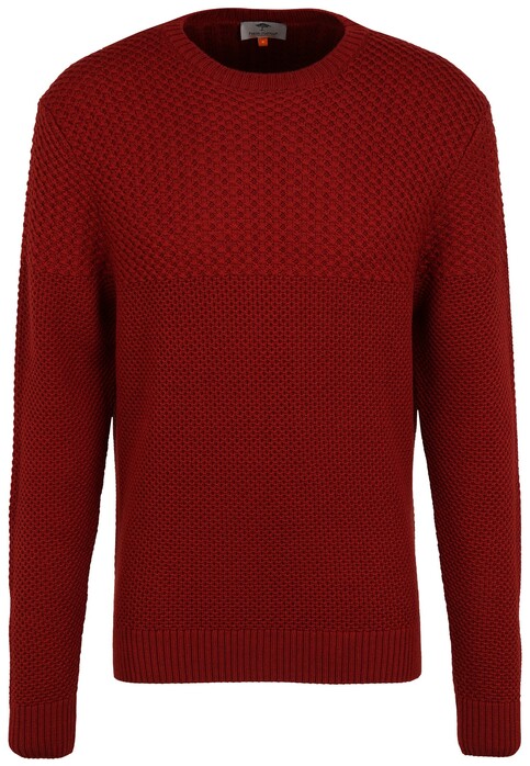 Fynch-Hatton O-Neck Structure Mix Pullover Scarlet