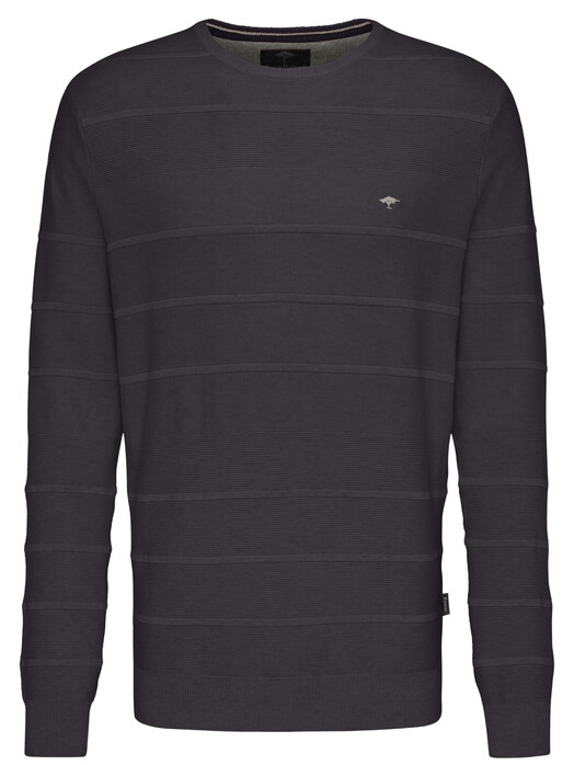Fynch-Hatton O-Neck Structure Pullover Charcoal