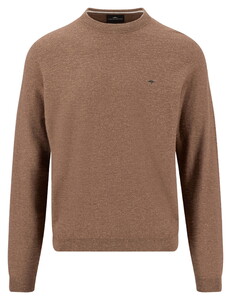 Fynch-Hatton O-Neck Subtle Faux-Uni Cotton Linnen Trui Horizon