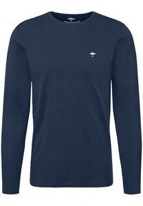 Fynch-Hatton O-Neck T-Shirt Long Sleeve Navy Melange