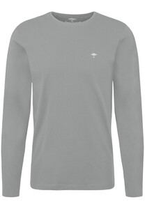 Fynch-Hatton O-Neck T-Shirt Long Sleeve T-Shirt Grey Melange