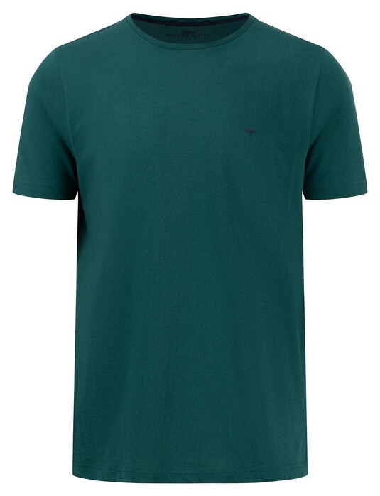 Fynch-Hatton O-Neck Uni Color Cotton T-Shirt Dark Emerald