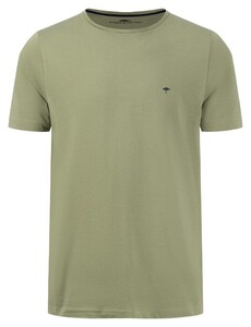 Fynch-Hatton O-Neck Uni Color Cotton T-Shirt Light Khaki