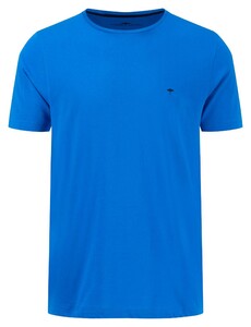 Fynch-Hatton O-Neck Uni Color Cotton T-Shirt Vibrant Blue