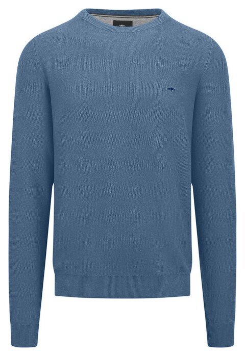 Fynch-Hatton O-Neck Uni Color Fine Texture Pullover Cloud Blue