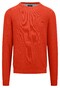 Fynch-Hatton O-Neck Uni Color Fine Texture Pullover Flame