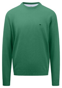 Fynch-Hatton O-Neck Uni Color Superfine Cotton Knit Trui Jade