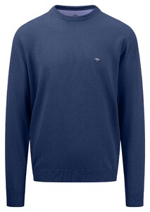 Fynch-Hatton O-Neck Uni Color Superfine Cotton Knit Trui Night