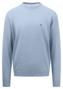 Fynch-Hatton O-Neck Uni Color Superfine Cotton Knit Trui Summer Breeze