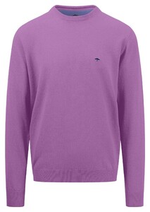 Fynch-Hatton O-Neck Uni Superfine Cotton Trui Dusty Lavender