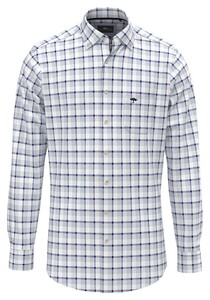 Fynch-Hatton Oxford Combi Check Button-Down Overhemd Summer Breeze