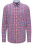 Fynch-Hatton Oxford Double Check Overhemd Navy-Rood