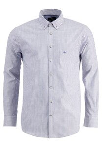 Fynch-Hatton Oxford Stripes Button Down Overhemd Midden Blauw