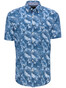 Fynch-Hatton Palm Leaf Button Down Overhemd Blauw