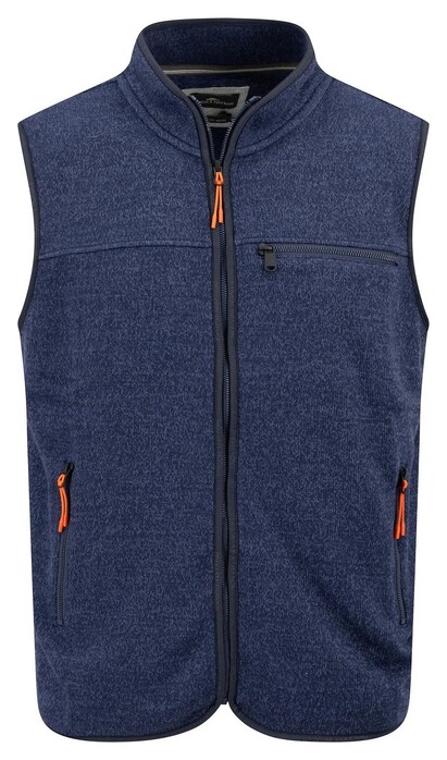 Fynch-Hatton Polar Fleece Uni Color Contrast Details Vest Navy