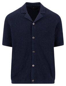 Fynch-Hatton Polo Cardigan Shirt Bouclé Vest Navy
