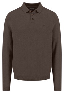 Fynch-Hatton Polo Collar Long Sleeve Winter Air Cotton Dark Chocolate