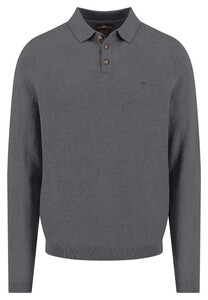 Fynch-Hatton Polo Collar Long Sleeve Winter Air Cotton Steel