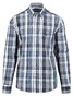 Fynch-Hatton Poplin Check Button Down Overhemd Navy