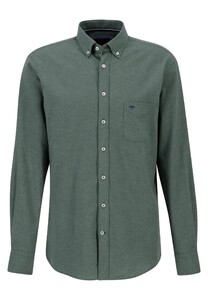 Fynch-Hatton Premium Fine Flanel Uni Button Down Overhemd Sage Green
