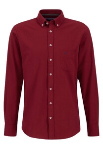 Fynch-Hatton Premium Fine Flanel Uni Button Down Overhemd Scarlet