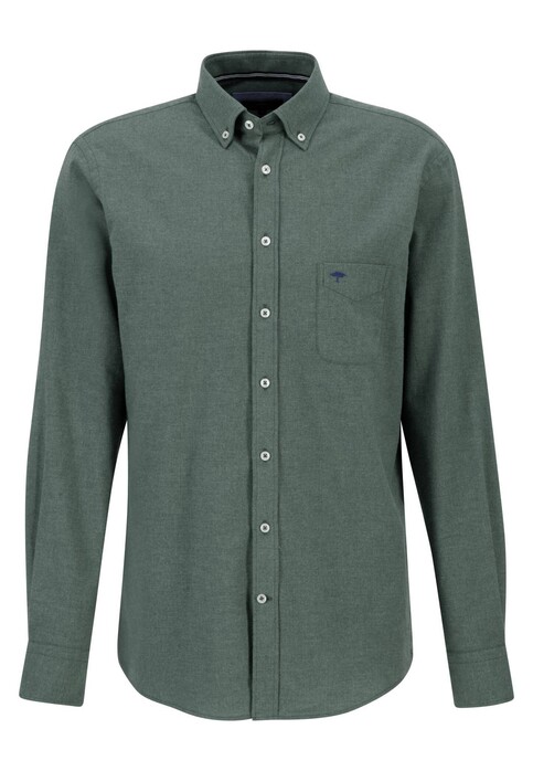 Fynch-Hatton Premium Fine Flannel Uni Button Down Shirt Sage Green