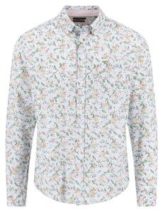 Fynch-Hatton Premium Flower Pattern Button-Down Overhemd Magnolia