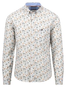 Fynch-Hatton Premium Flower Pattern Overhemd Light Khaki