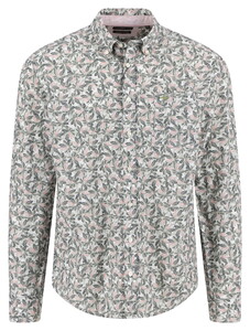 Fynch-Hatton Premium Leaves Flower Pattern Overhemd Avocado