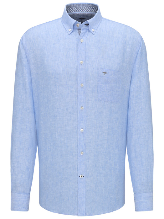 Fynch-Hatton Premium Linen Button Down Shirt Blue