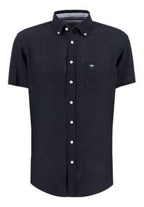 Fynch-Hatton Premium Linen Button Down Short Sleeve Shirt Navy