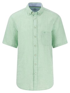 Fynch-Hatton Premium Linen Uni Color Button-Down Shirt Turf Green