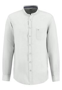 Fynch-Hatton Premium Linnen Stand Up Collar Overhemd Wit