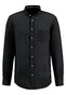 Fynch-Hatton Premium Linnen Stand Up Collar Overhemd Zwart