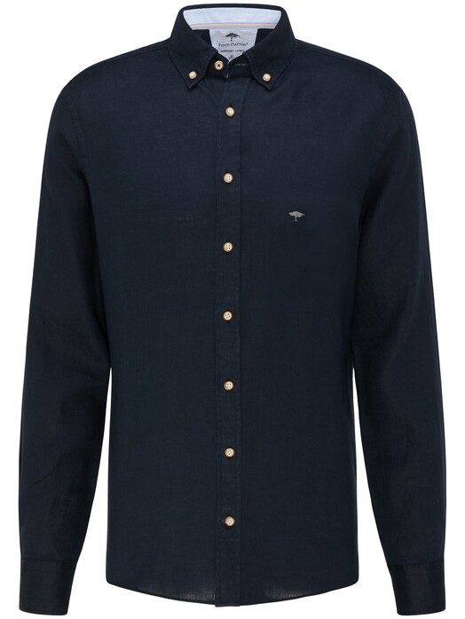 Fynch-Hatton Premium Modern Soft Linen Shirt Dark Navy