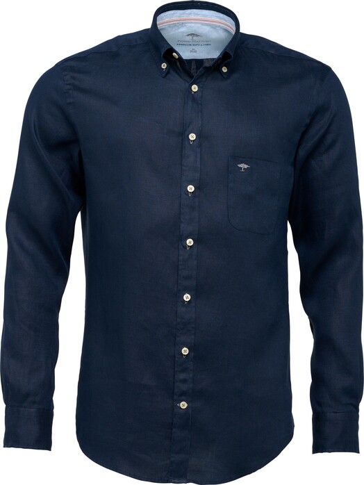Fynch-Hatton Premium Uni Linnen Button Down Shirt Navy