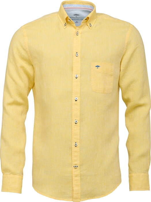 Fynch-Hatton Premium Uni Linnen Button Down Shirt Sunlight