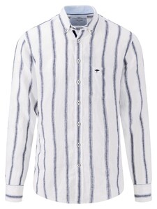 Fynch-Hatton Pure Linen Triple Stripes Shirt White